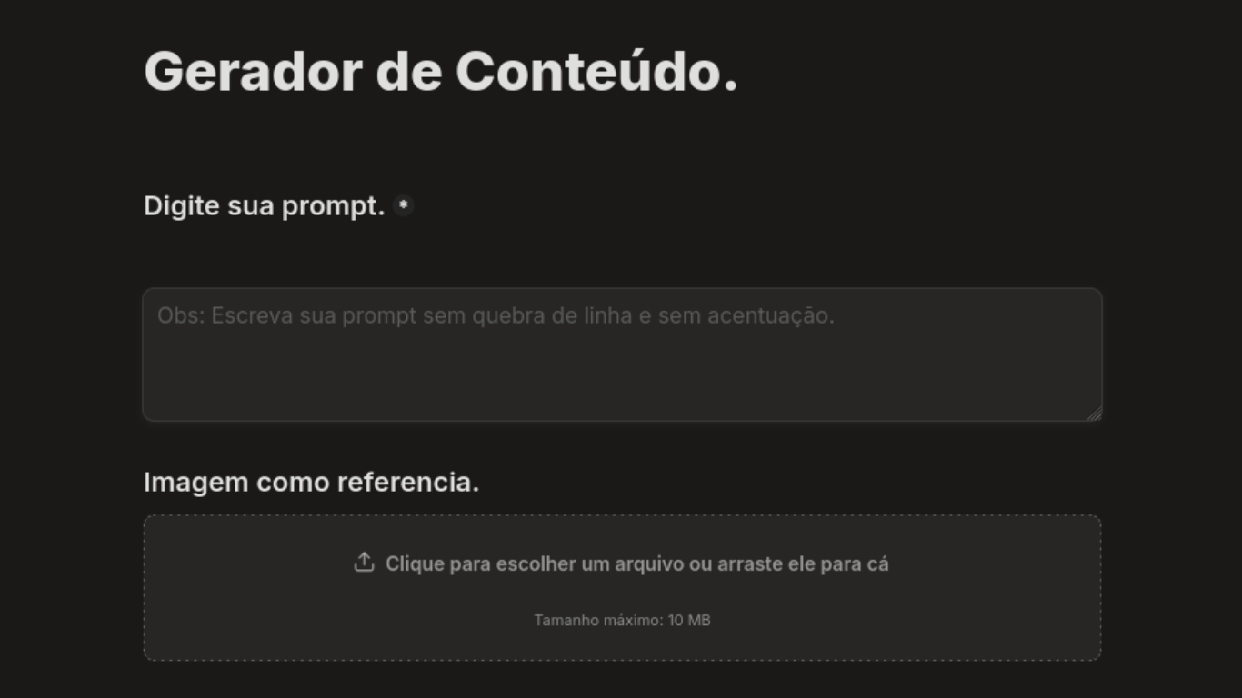 Foto da landpage do projeto